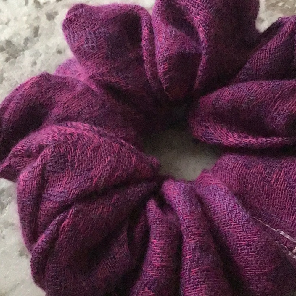 Purple plum magenta pashmina Upscycled scrunchie